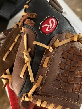 Rawlings Brown, Black & Tan Leather Baseball Glove